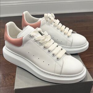 Alexander McQueen White and Pink Sneakers